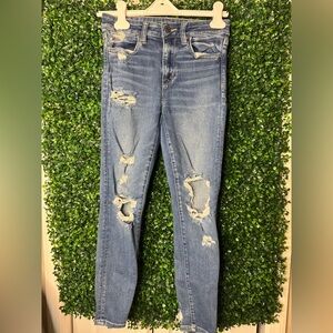 Distressed Blue Jeans American eagle